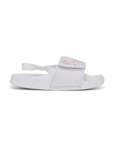 Kenna Daisy Slide Beach Sandals | White