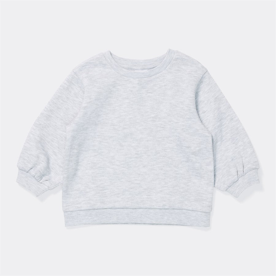 Baby Basic Fleece Sweater | Grey Marl