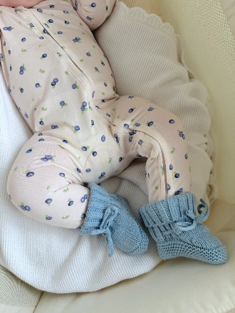 Knitted Booties | Blue