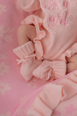 Knitted Booties | Baby Pink