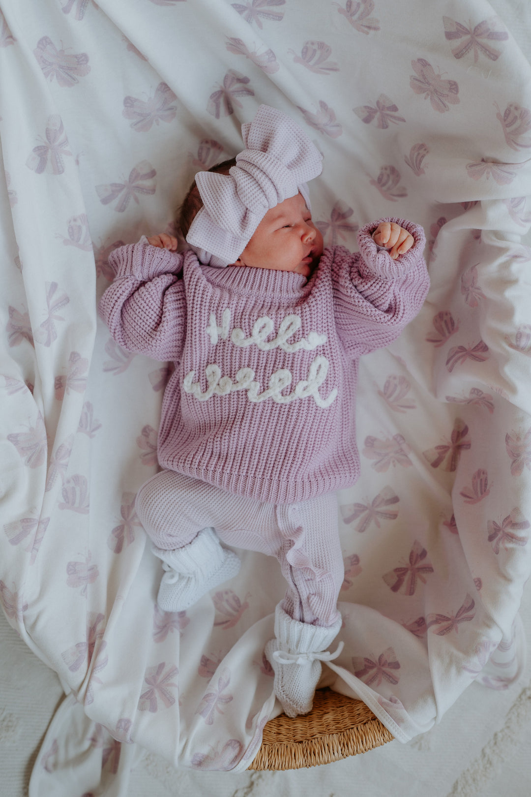 'Hello World' Chunky Knit Jumper | Lilac