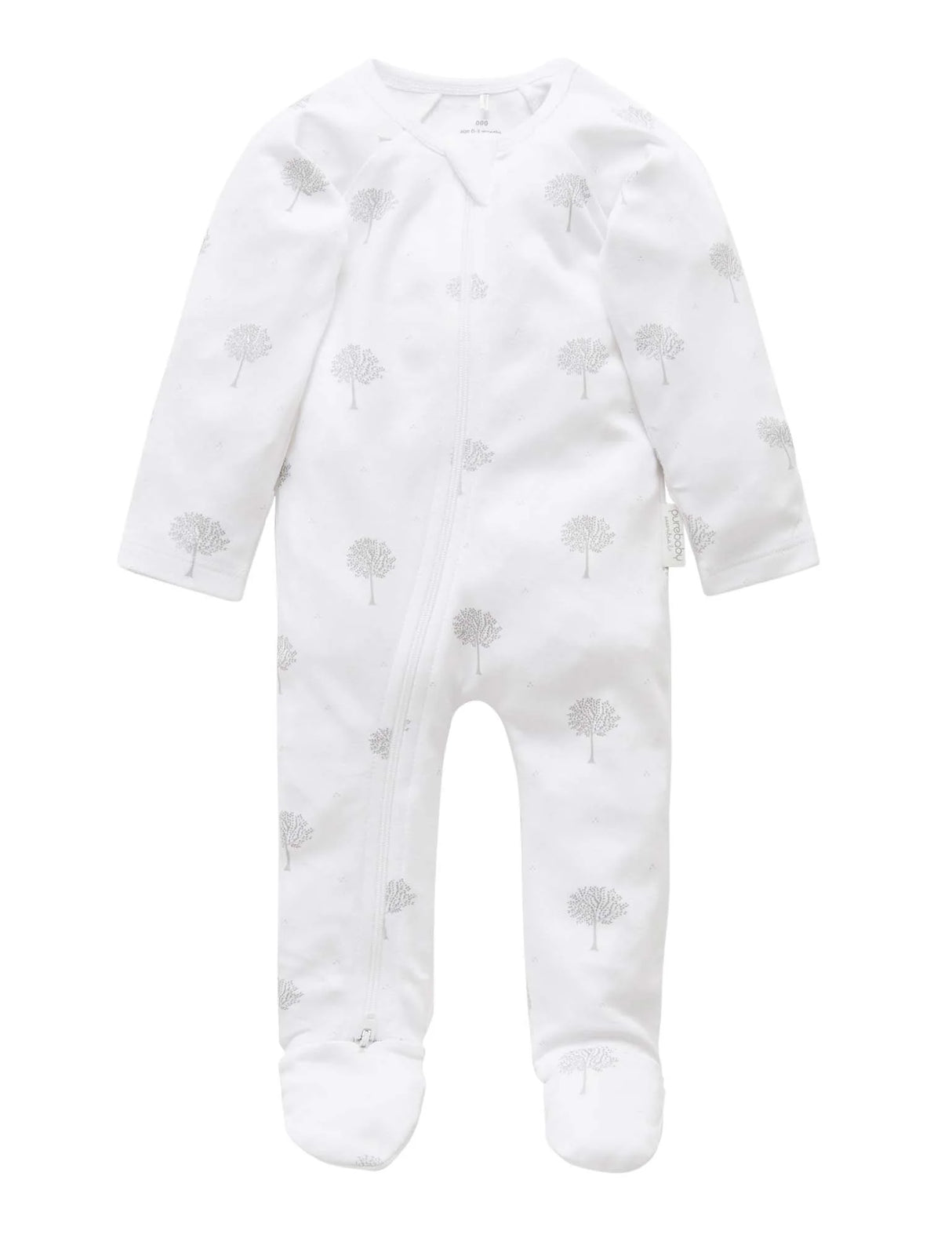 Zip Growsuit | Pale Grey Tree