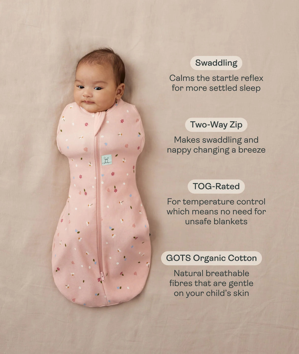Cocoon Swaddle Bag 2.5 TOG | Daisies