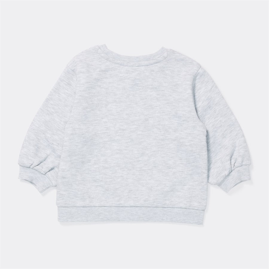 Baby Basic Fleece Sweater | Grey Marl