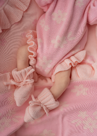 Knitted Booties | Baby Pink