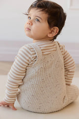 London Knitted Playsuit | Oatmeal Little Fawn Elk Fleck