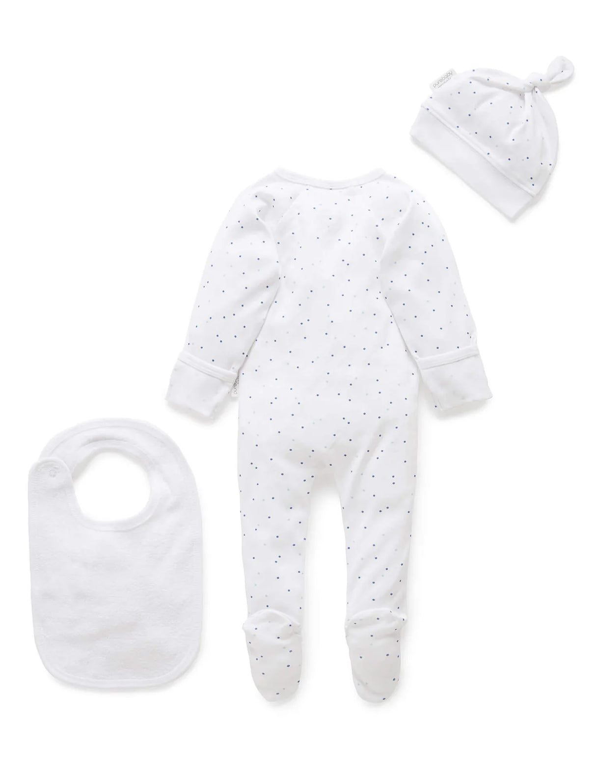 3 Piece Growsuit Set | Pale Blue Spot