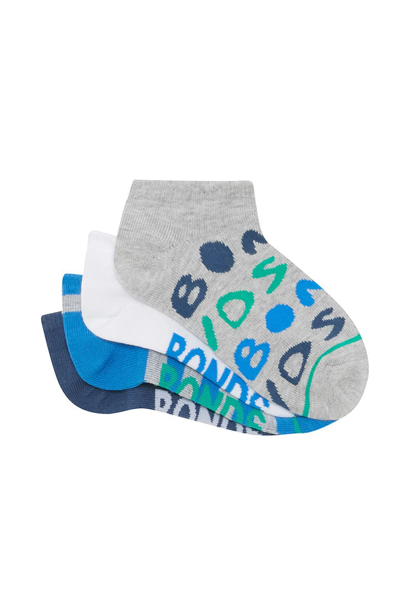 Boys Fashion Trainer Socks 4 Pack | Multi