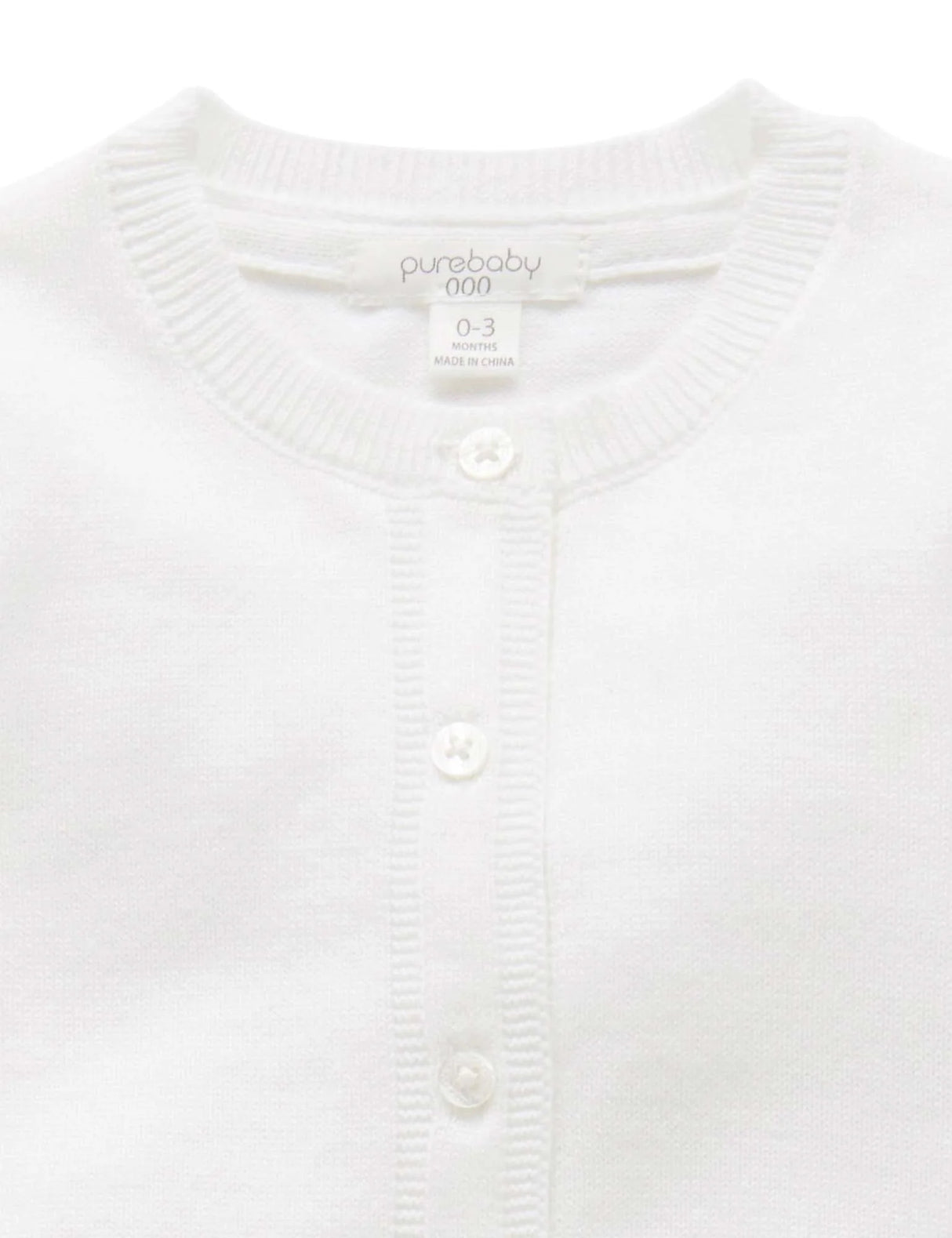 Cotton Basic Cardigan | White