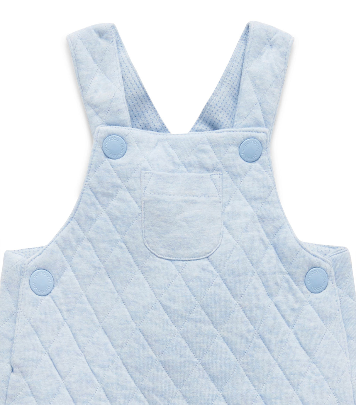 Quilted Overall | Soft Blue Melange