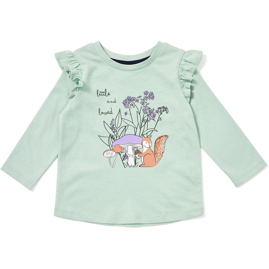 Baby Squirrel Print Playtime Tee | Green