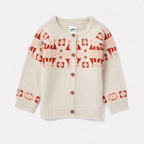 Jacquard Cardigan | Oatmeal