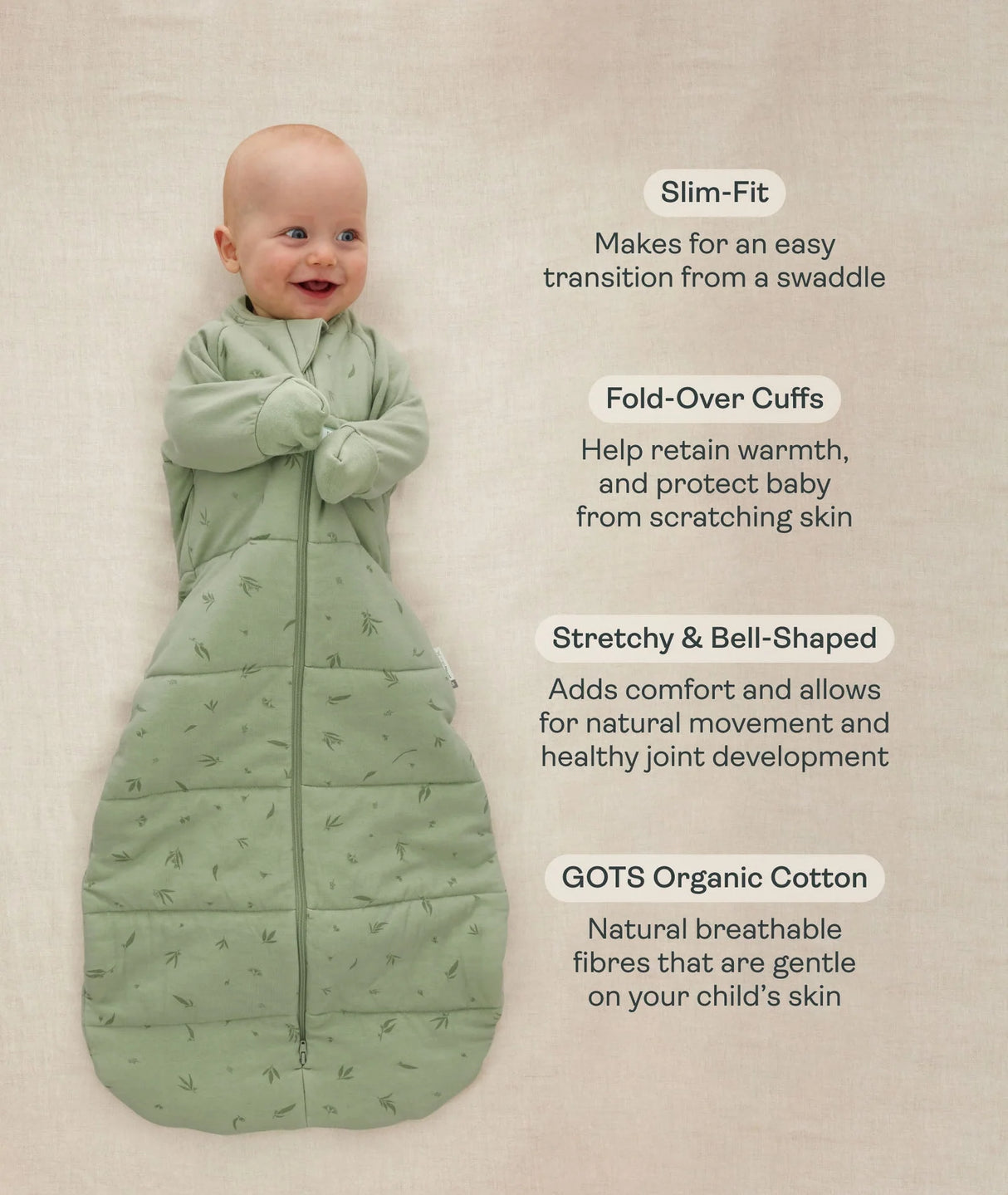 Sleeping Bag 3.5 TOG Sleeved | Oatmeal Marle