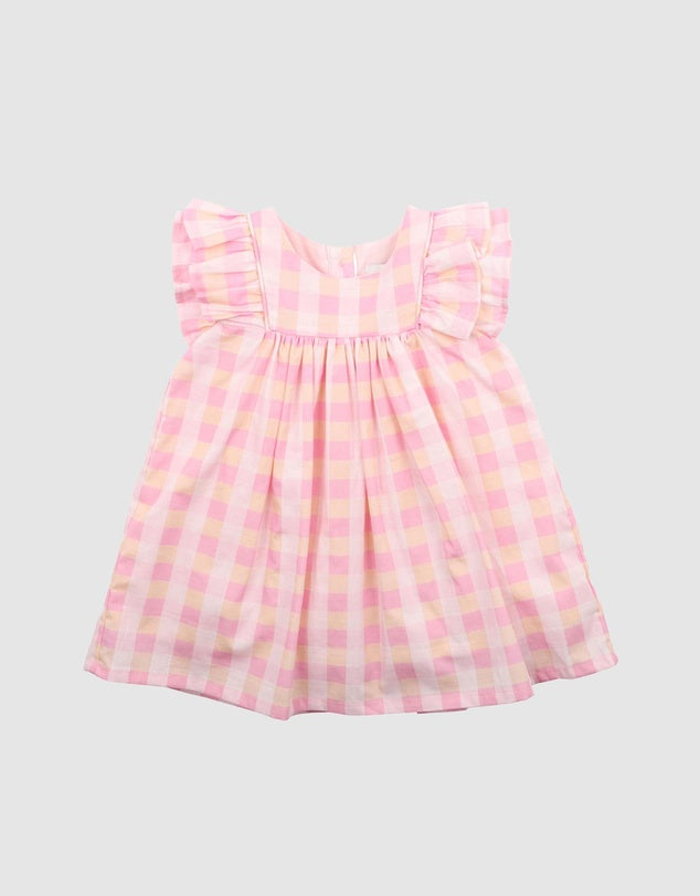 Retro Check Frill Dress