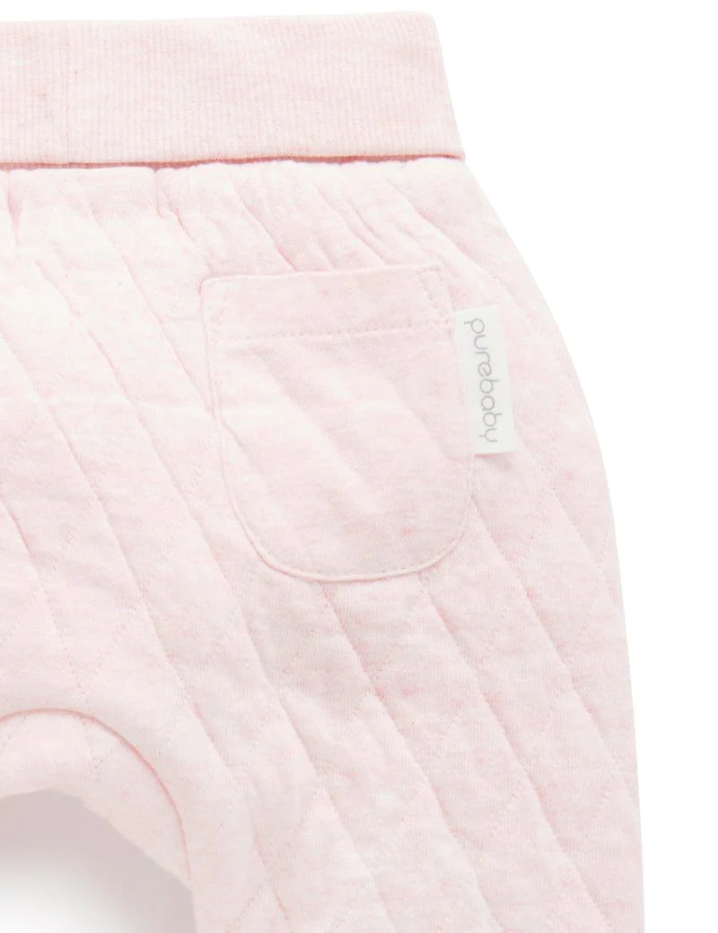 Quilted Pant | Soft Pink Melange