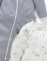 2 Pack Zip Growsuit l Vanilla Nautical