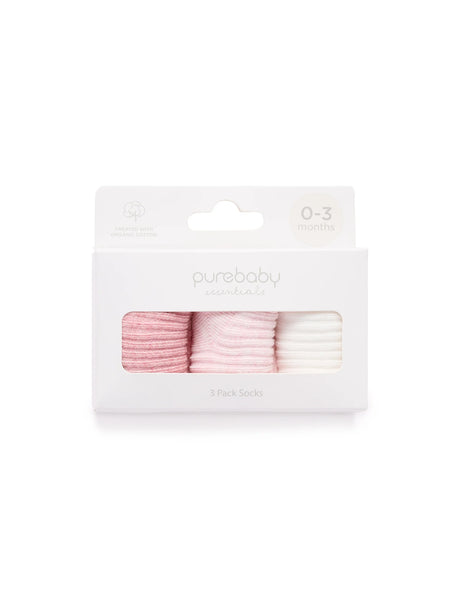 3 Pack Rib Socks l Pink Pack