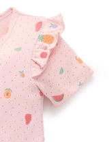 Pointelle Zip Growsuit l Fruity Print