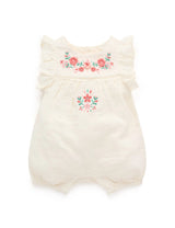 Embroidered Romper l Cloud