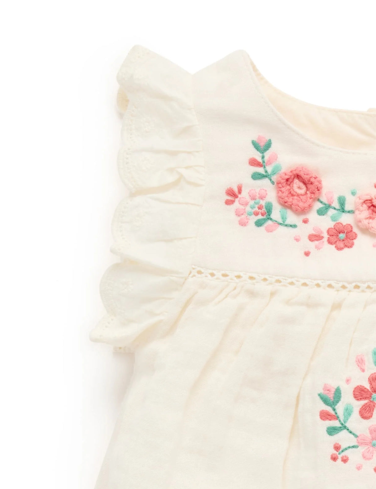 Embroidered Romper l Cloud