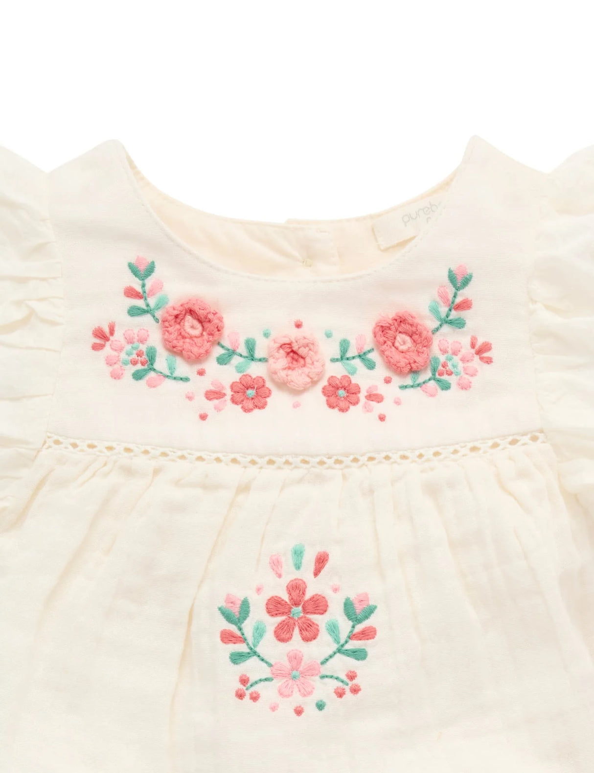 Embroidered Romper l Cloud