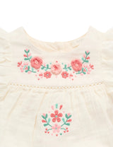 Embroidered Romper l Cloud
