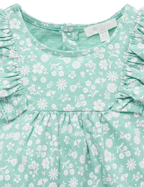 Ruffle Shortie Growsuit l Silhouette Print