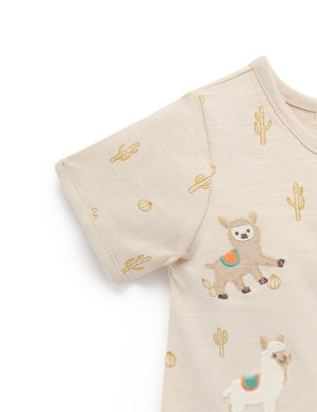 Llama Fiesta Short Growsuit l Cacti Print