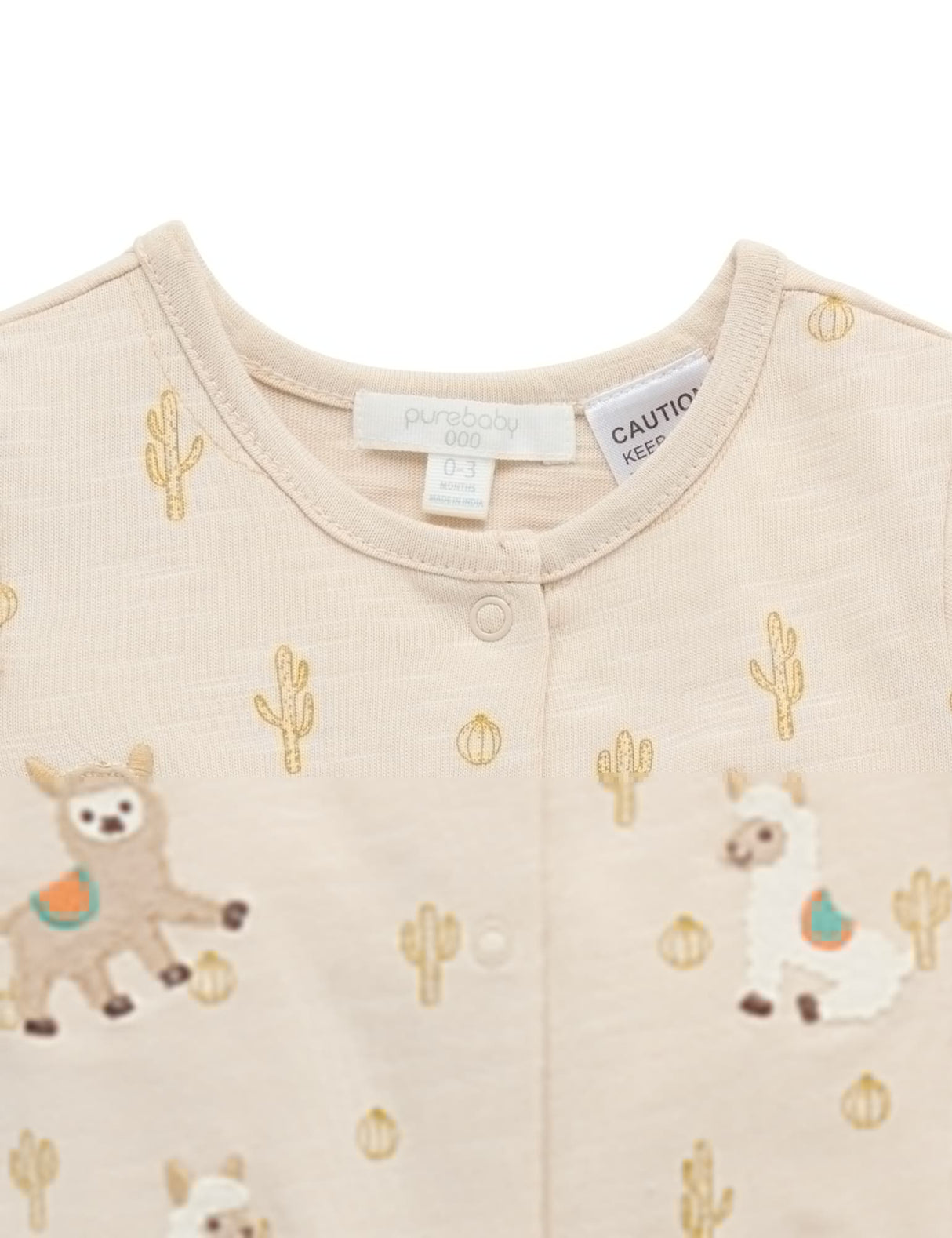 Llama Fiesta Short Growsuit l Cacti Print