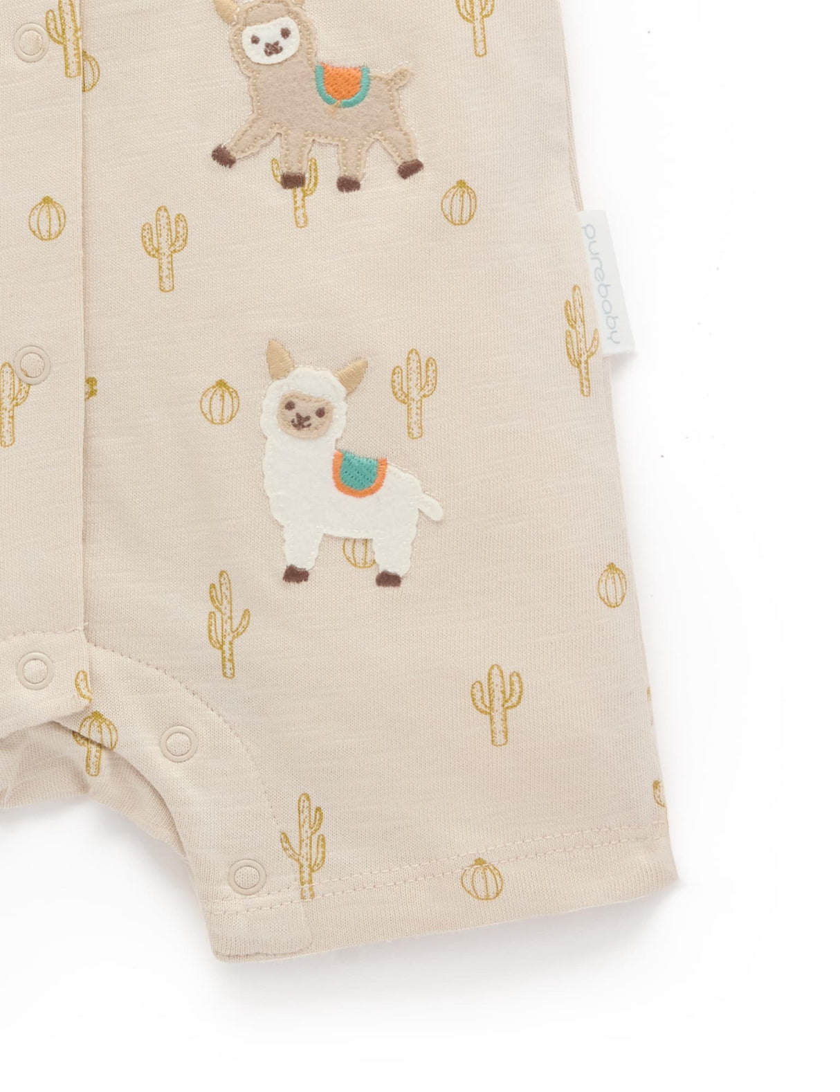 Llama Fiesta Short Growsuit l Cacti Print