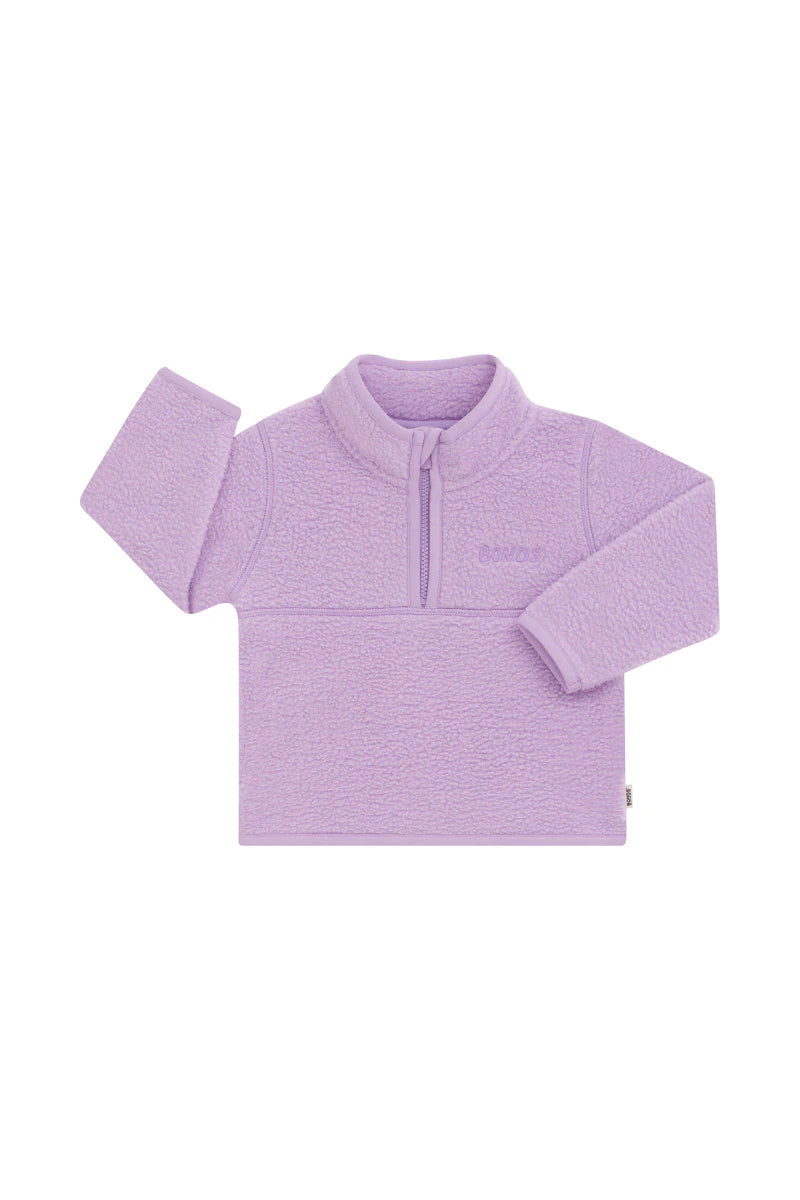 Teddy Fleece Half-Zip Pullover | Cotton Purple Pansy