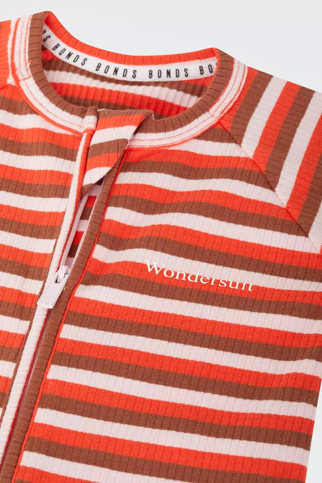 Wide Needle Rib Zippy | Triple Stripe Wide Needle Rib & Suga