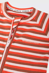 Wide Needle Rib Zippy | Triple Stripe Wide Needle Rib & Suga