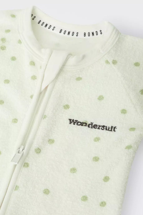 Poodlette Zip Wondersuit | Ditsy Dot Green