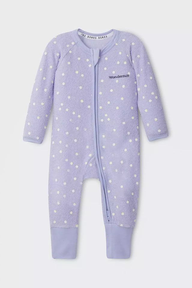 Poodlette Zip Wondersuit | Ditsy Dot Purple