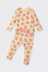 Kids Long Sleeve Sleep Set | Star Shred Pink
