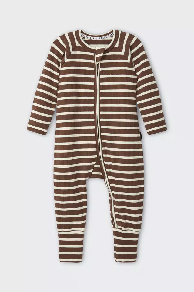 Wide Needle Rib Zippy | Chocolate