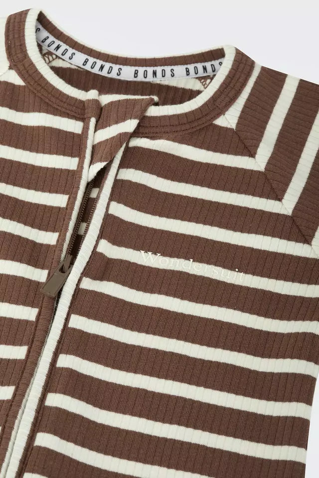Wide Needle Rib Zippy | Chocolate