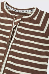Wide Needle Rib Zippy | Chocolate