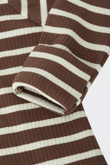 Wide Needle Rib Zippy | Chocolate