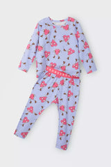 Kids Long Sleeve Sleep Set | Heart Beats Purple