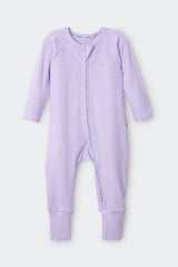Wide Needle Rib Zippy | Lilac Lillies