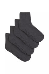 Kids Logo Light Quarter Crew Socks 4 Pack | School Grey
