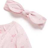 Zip Growsuit & Headband Set | Pale Pink Blossom