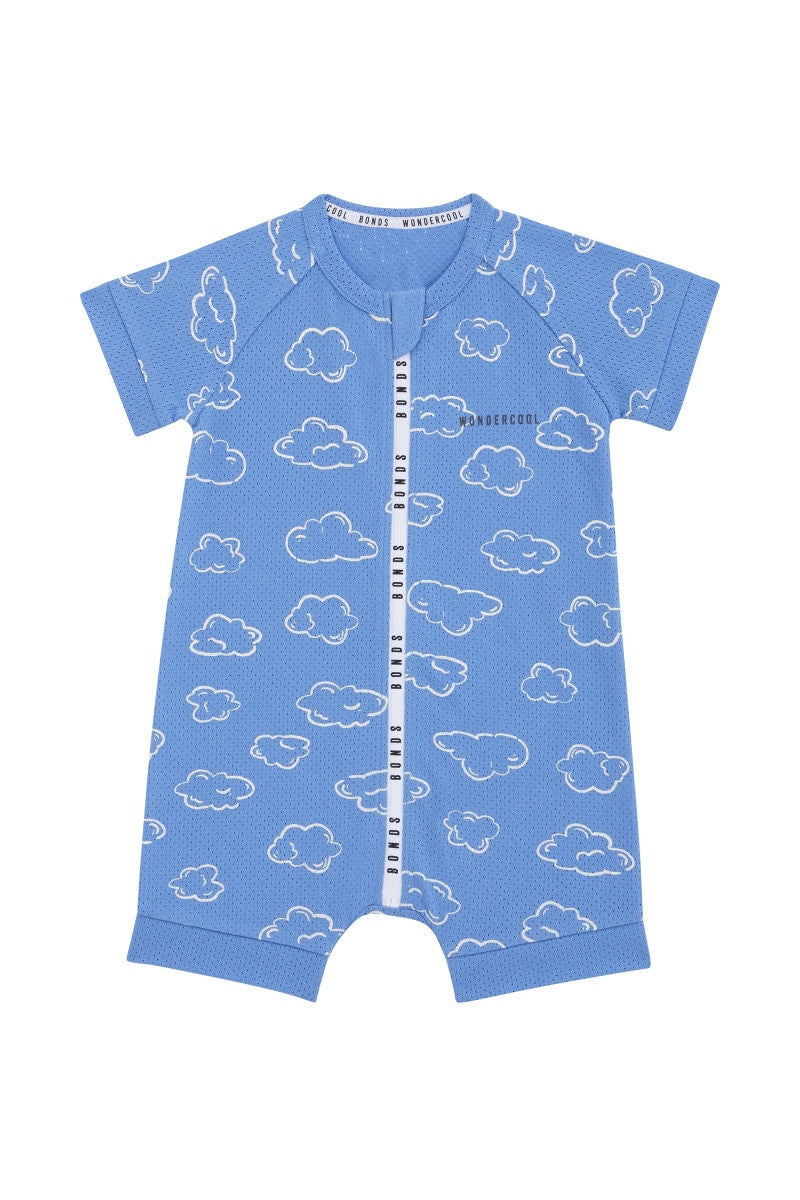 Wondercool Eyelet Zip Romper | Dreamy Clouds
