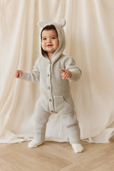 Bear Knit Onepiece | Light Grey Marle