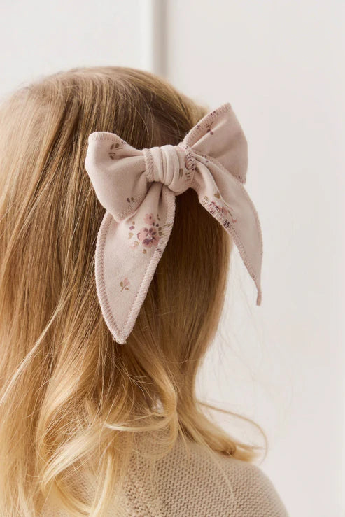 Organic Cotton Bow | Petite Fleur Soft Peony