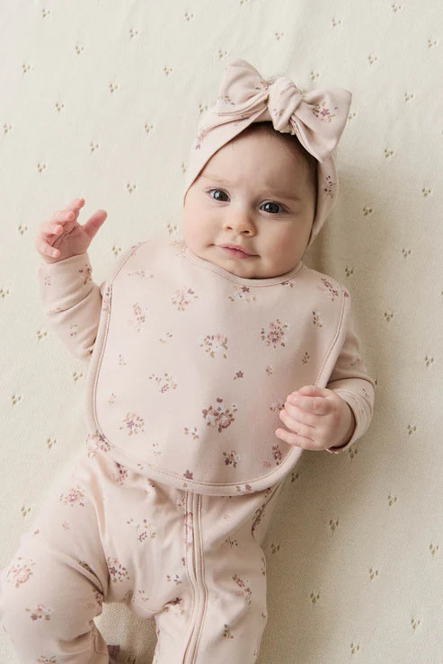 Organic Cotton Bib | Petite Fleur Soft Peony