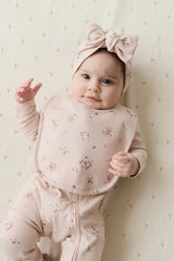 Organic Cotton Bib | Petite Fleur Soft Peony