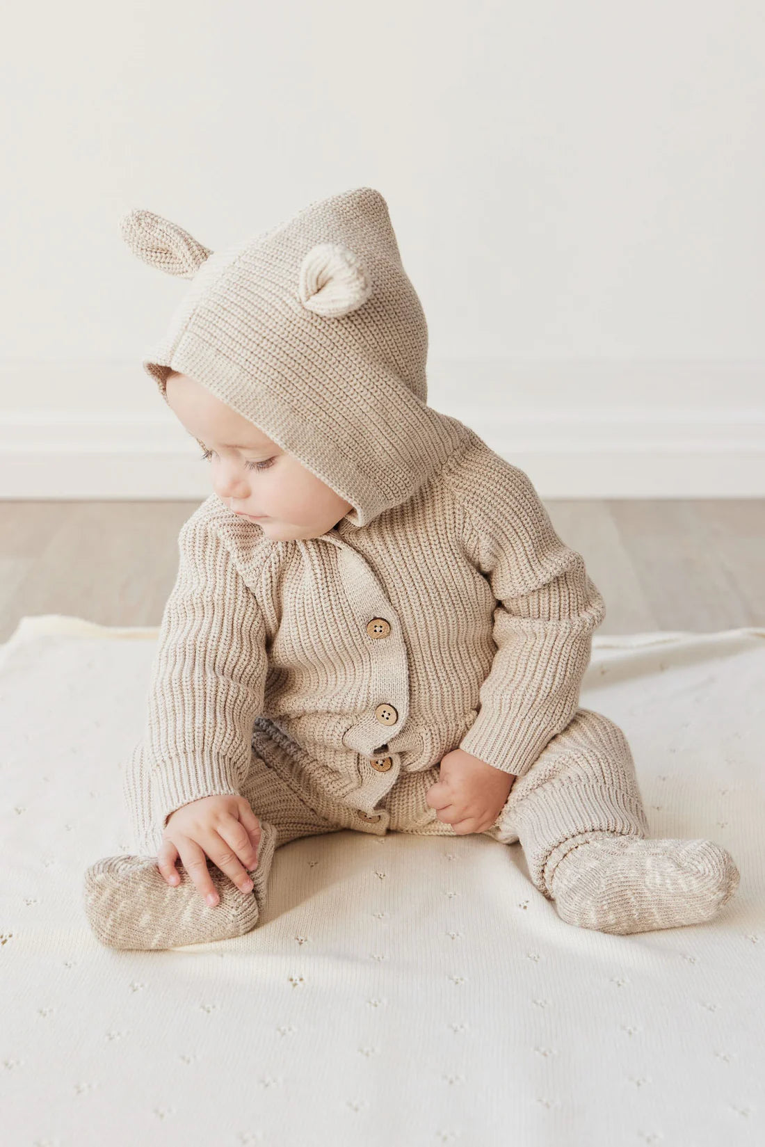 Bear Knit Onepiece | Sand Marle Fleck